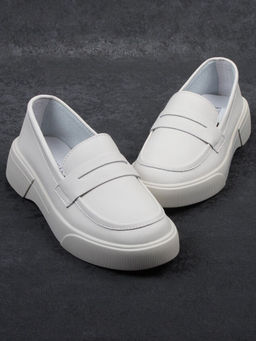 03-YD122-2 LT. BEIGE Лоферы женские (натуральная кожа)