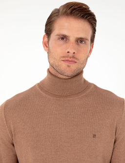 Camel Melanj Slim Fit Bal_k__ Yaka Basic Triko Kazak - Pierre cardin фото 2