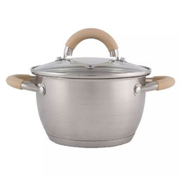 Кастрюля Fortuna 1.8л, нерж.сталь, крышка, матовый корпус, ручки с силиконом арт.007217 /Mallony/  фото 4