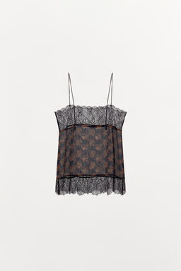 100% VISCOSE PRINTED LACE TOP - Zara фото 12