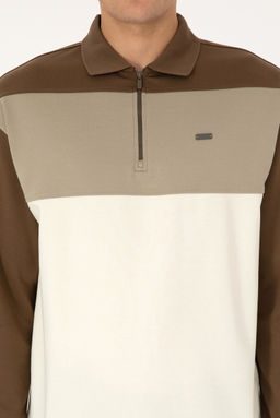 Erkek Comfort Fit Yar_m Fermuarl_ Haki Sweatshirt - U.s. polo assn фото 6