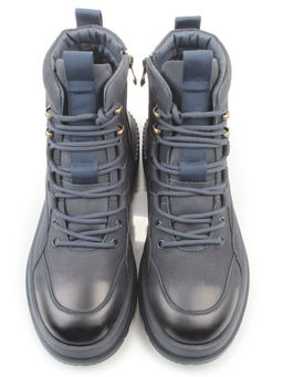 05-AW1008-6M DK. BLUE Ботинки зимние мужские (натуральная кожа, натуральный мех) - Фабричный китай фото 9