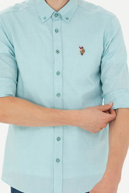Мужская мятная базовая рубашка с длинным рукавом - U.s. polo assn фото 6