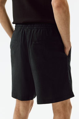 Pantal?n corto en mezcla de lino Relaxed Fit - H&m фото 7