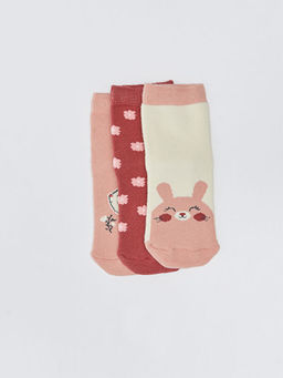 Desenli K?z Bebek Havlu Soket ?orap 3l?