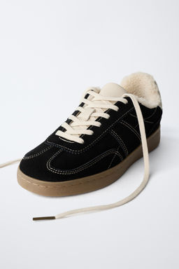 SNEAKERS WITH FAUX SHEARLING DETAIL - Zara фото 3