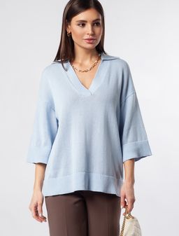 VILATTE / Свободное поло из пряжи со льном