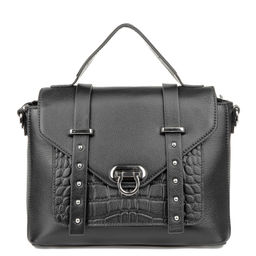 0824H black, Женская кожаная сумка, Barcelo Biagi