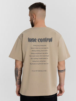Футболка мужская бежевая с принтом lose control - Mark formelle фото 2
