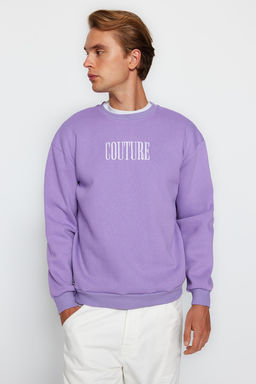 Lila Regular/Normal Kesim Ici Polar/S?cak Tutan Nak?sl? Sweatshirt TMNAW21SW1538 - Trendyolmilla фото 3