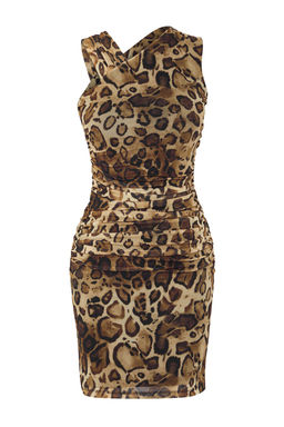 Cok Renkli Leopar Desenli Astarl? Tul Orme K?sa Abiye Gece Mezuniyet Elbisesi TPRSS25EL00057 - Trendyolmilla фото 6