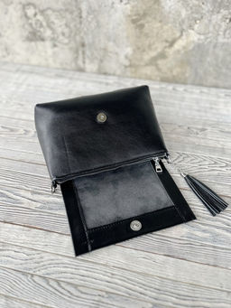 Женская кожаная сумка через плечо 8722-9 Блек - Sergio valentini фото 4