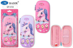 Пенал-футляр Basir "Единорог" 225*100мм (QT-5725) пластик, с объемным рисунком, цвет в ассорт.