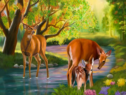 Вышивка крестиком 40х50см, Олени