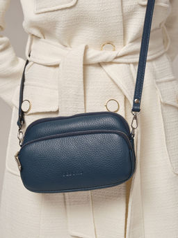 Сумка кожаная Deboro 30851 синяя волна