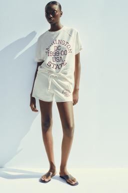 WASHED-EFFECT TEXT PLUSH SWEATSHIRT - Zara фото 14