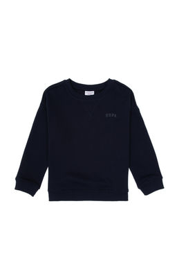 Erkek _ocuk Lacivert Basic Bisiklet Yaka Sweatshirt