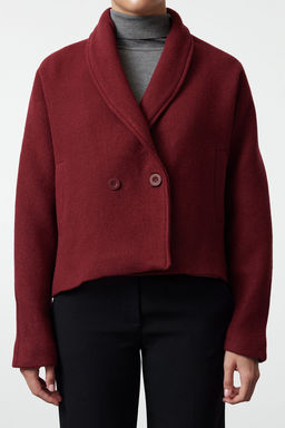 Trendyolmilla Lacivert Regular Yunlu K?sa Ceket Kaban TWOAW25KB00047 фото 5