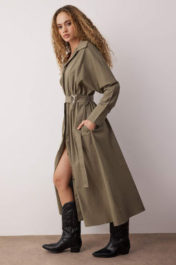 Haki Kusakl? Midi Dokuma Elbise TWOAW26EL00338