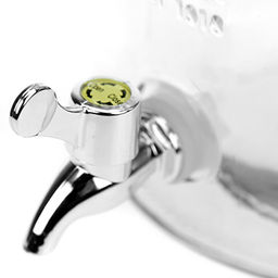 Лимонадник стеклянный с бугельным замком "Семья" 5л, д19см h29,5см, д/горловины 11,2см, с краником, крышка с силиконовый уплотнитель (д/основания 16см) (Китай)