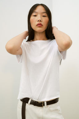 CAMISETA ALGOD?N MANGA CORTA / Blanco - Zara фото 9