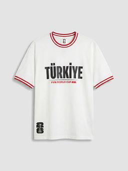 Bisiklet Yaka T?rkiye FIFA 2026 Bask?l? Erkek Spor Ti??rt