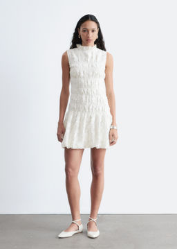 Vestido mini con fruncido con nido de abeja - H&m фото 5