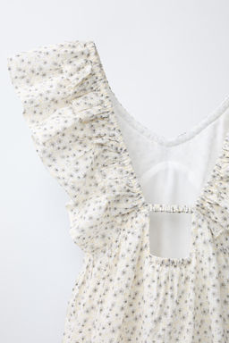 VESTIDO ESTAMPADO FLORES VOLANTES / Gris perla - Zara фото 6