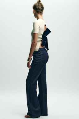 RIBBED KNIT TOP WITH BOW - Zara фото 5