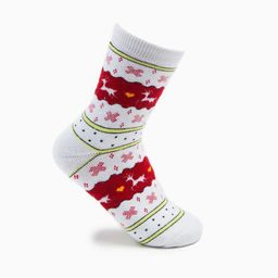 Цена за 6 шт. Носки женские новогодние махровые «Норвегия», цвет белый, размер 23-25