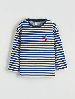 Bisiklet Yaka Kiraz Nak??l? K?z ?ocuk Ti??rt