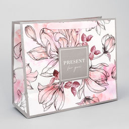 Цена за 2 шт. Пакет подарочный ламинированный, упаковка, «Present for you», ML 27×23×11.5 см