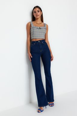 More Sustainable Lacivert Yuksek Bel Comfort/Esnek Flare Jeans TWOSS23JE00063