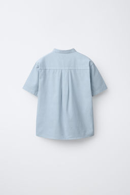 CAMISA CUELLO MAO CON ALGOD?N Y LINO / Celeste - Zara фото 2