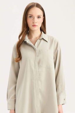 Relax Fit Basic Duz Modal Uzun Kollu Gomlek Tunik - Defacto фото 2