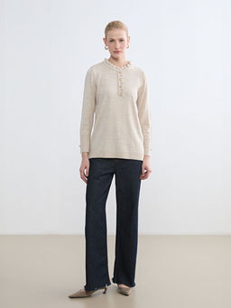 F?rf?rl? Dik Yaka Kad?n Triko Kazak