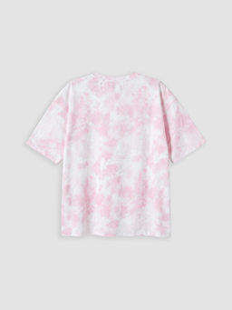 Bisiklet Yaka Batik Desenli K?z ?ocuk Ti??rt