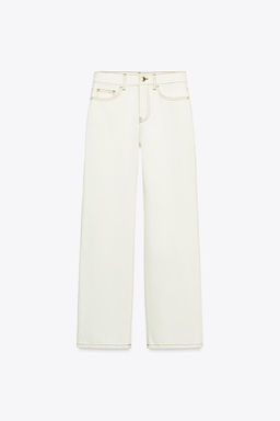 Z1975 HIGH-WAIST SLIM FIT JEANS WITH CONTRAST STITCHING - Zara фото 4