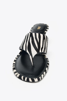 ANIMAL PRINT LEATHER SANDALS - Zara фото 4
