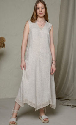 Платье сарафан 70% лен + 30% вискоза