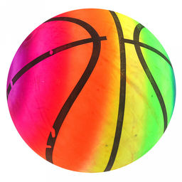 Мяч игровой Баскетбол д18см, радужный, ПВХ (Китай)