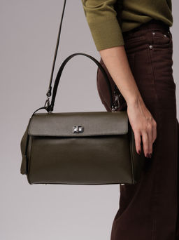 Кожаная сумка Nadi DBR 31356 олива  фото 5