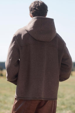 LIMITED EDITION CHECKED CONTRAST WOOL BLEND PEA COAT - Zara фото 3