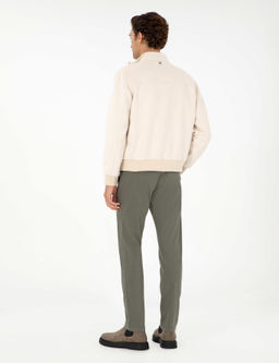 Узкие брюки из плотной ткани цвета хаки - Cacharel фото 4