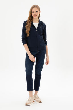 Kad_n Lacivert Sweatshirt Sepette S_rpriz _ndirim - U.s. polo assn фото 4