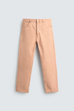 JEANS STRAIGHT FIT COLOR LAVADO / Naranja - Zara фото 7