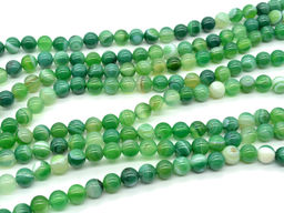 Бусины из агата тонированного шарик 8мм цв.зеленый, 37см, 45 бусин Радуга камня