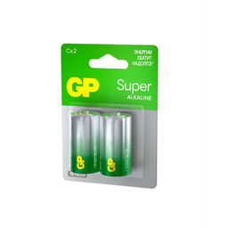 Батарейка алкалиновая GP Super Alkaline, C, LR14-2BL, 1.5 В, блистер, 2 шт.