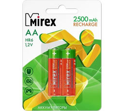Аккумулятор R6 "Mirex" 2500 mAh, на блистере BL2