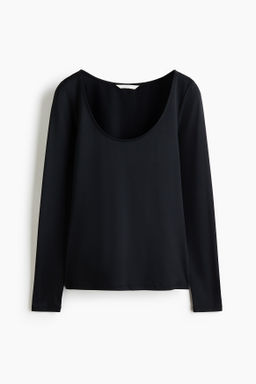 Camiseta de manga larga con escote en U - H&m фото 2